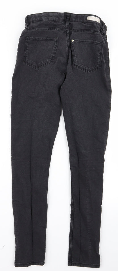 Womens UK Size 12 Preworn Regular Fit Skinny Black Jeans