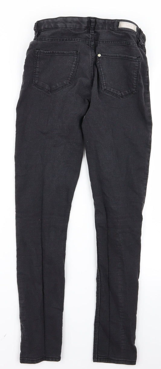 Womens UK Size 12 Preworn Regular Fit Skinny Black Jeans