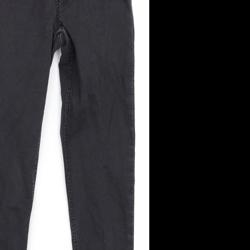Womens UK Size 12 Preworn Regular Fit Skinny Black Jeans