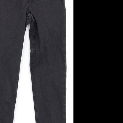 Womens UK Size 12 Preworn Regular Fit Skinny Black Jeans