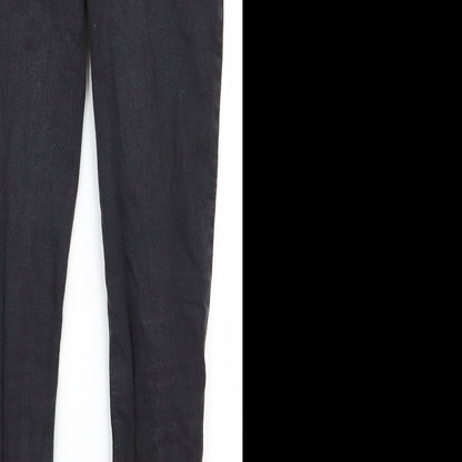Womens UK Size 12 Preworn Regular Fit Skinny Black Jeans