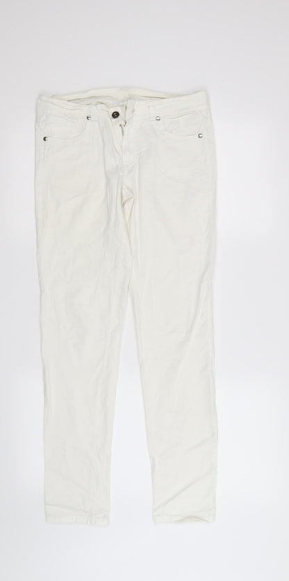Womens UK Size  Preworn Regular Fit Straight White Jeans