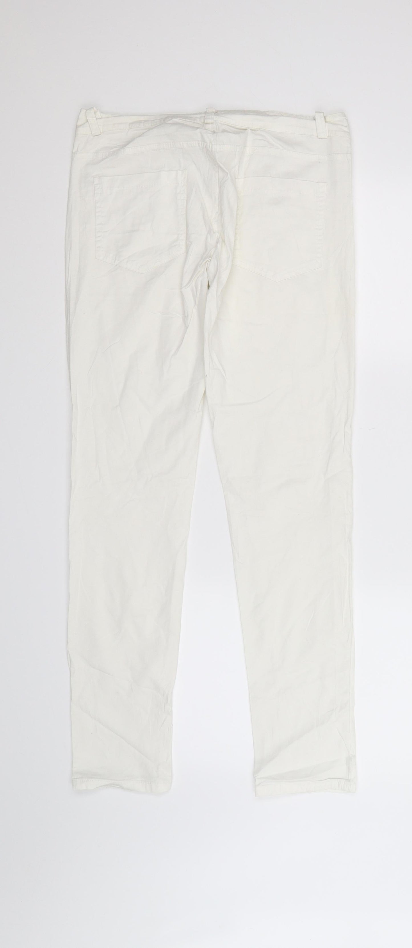 Womens UK Size  Preworn Regular Fit Straight White Jeans