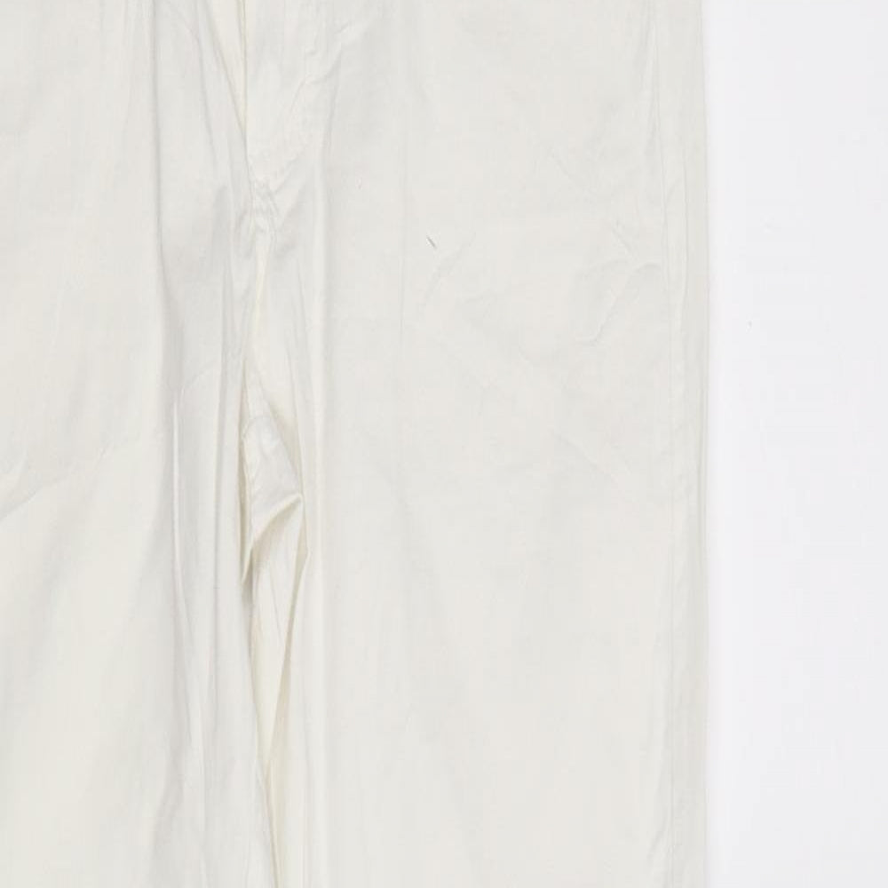 Womens UK Size  Preworn Regular Fit Straight White Jeans