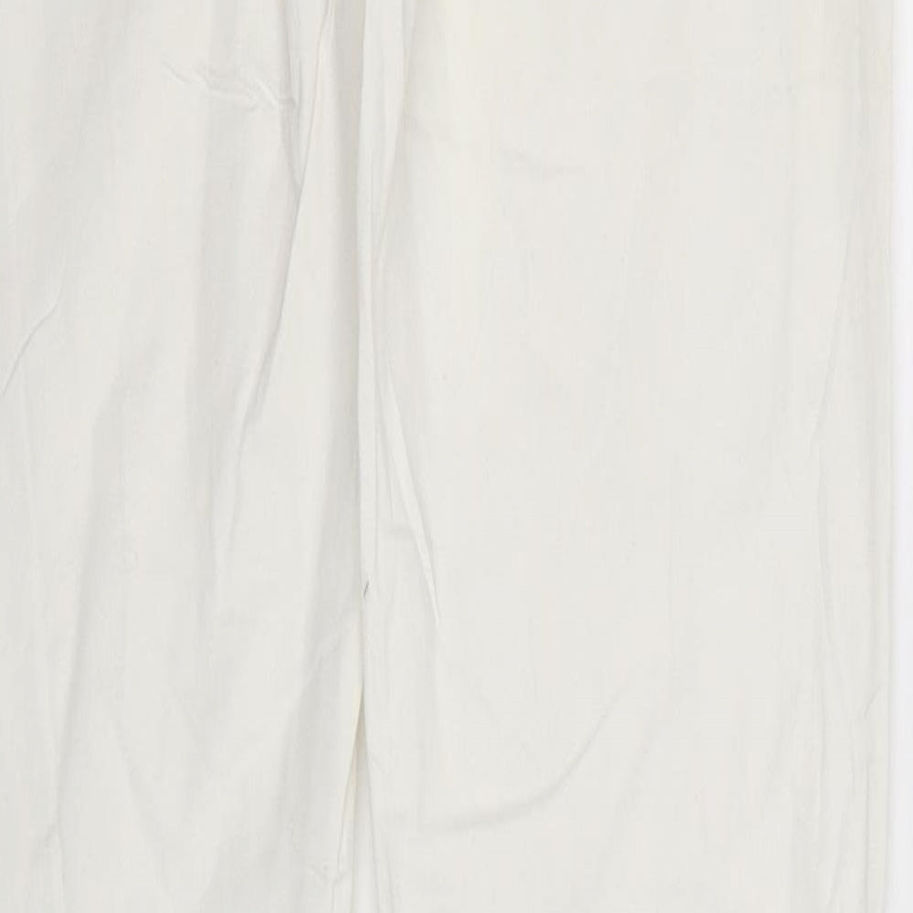Womens UK Size  Preworn Regular Fit Straight White Jeans