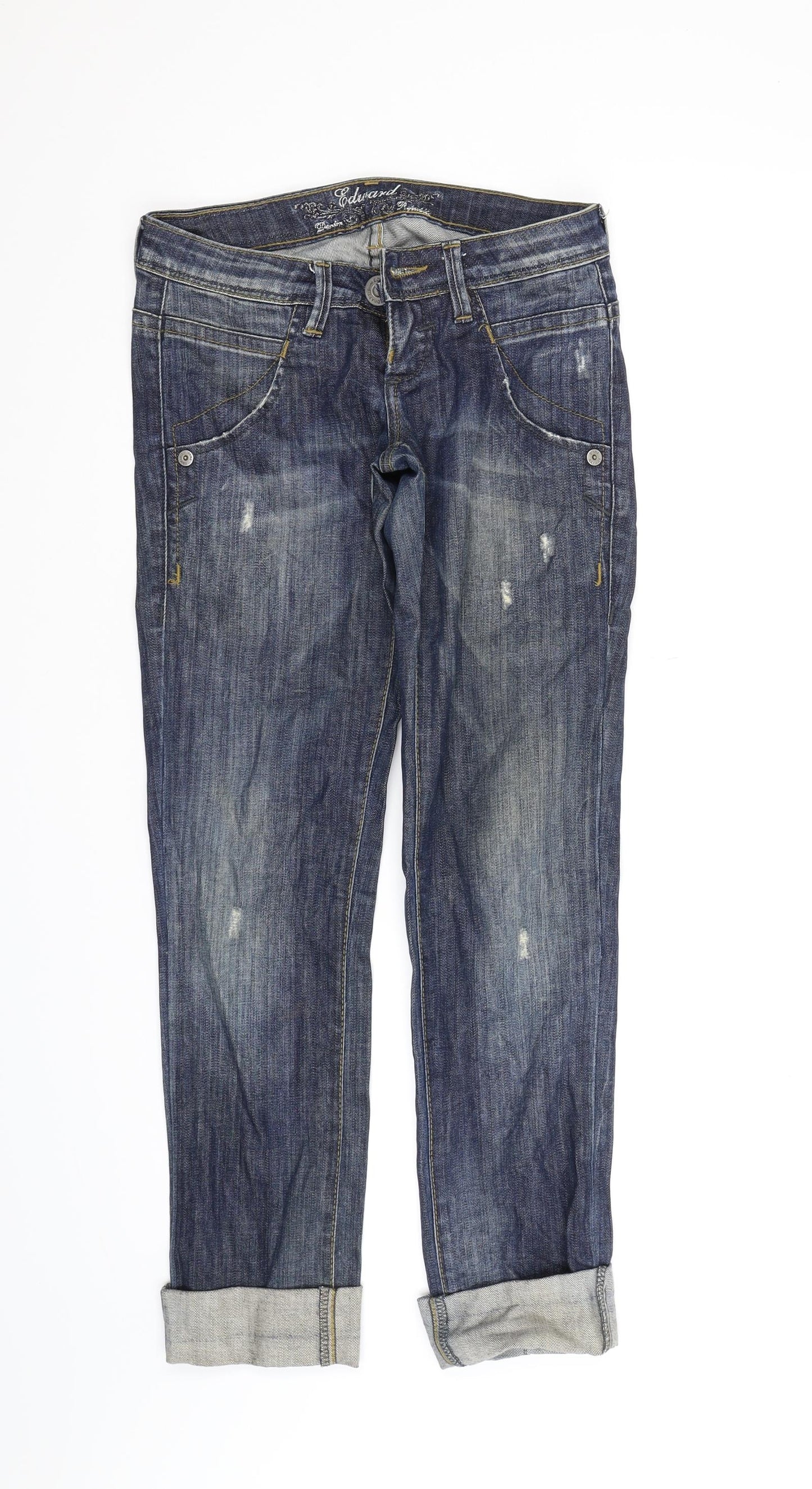 Edward Womens Blue  Denim Straight Jeans Size 26 in L28 in