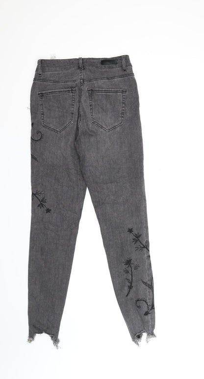 Womens UK Size XS Pieces Regular Fit Skinny Black Jeans