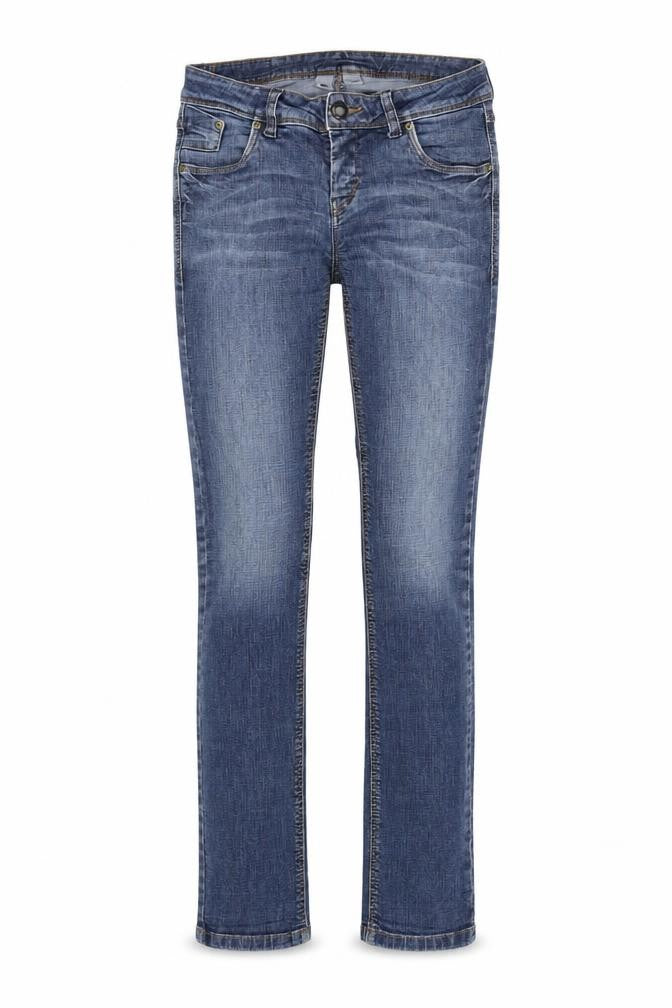 Front view of C&A women’s blue denim skinny jeans, size UK 26, in, 29-inch leg
