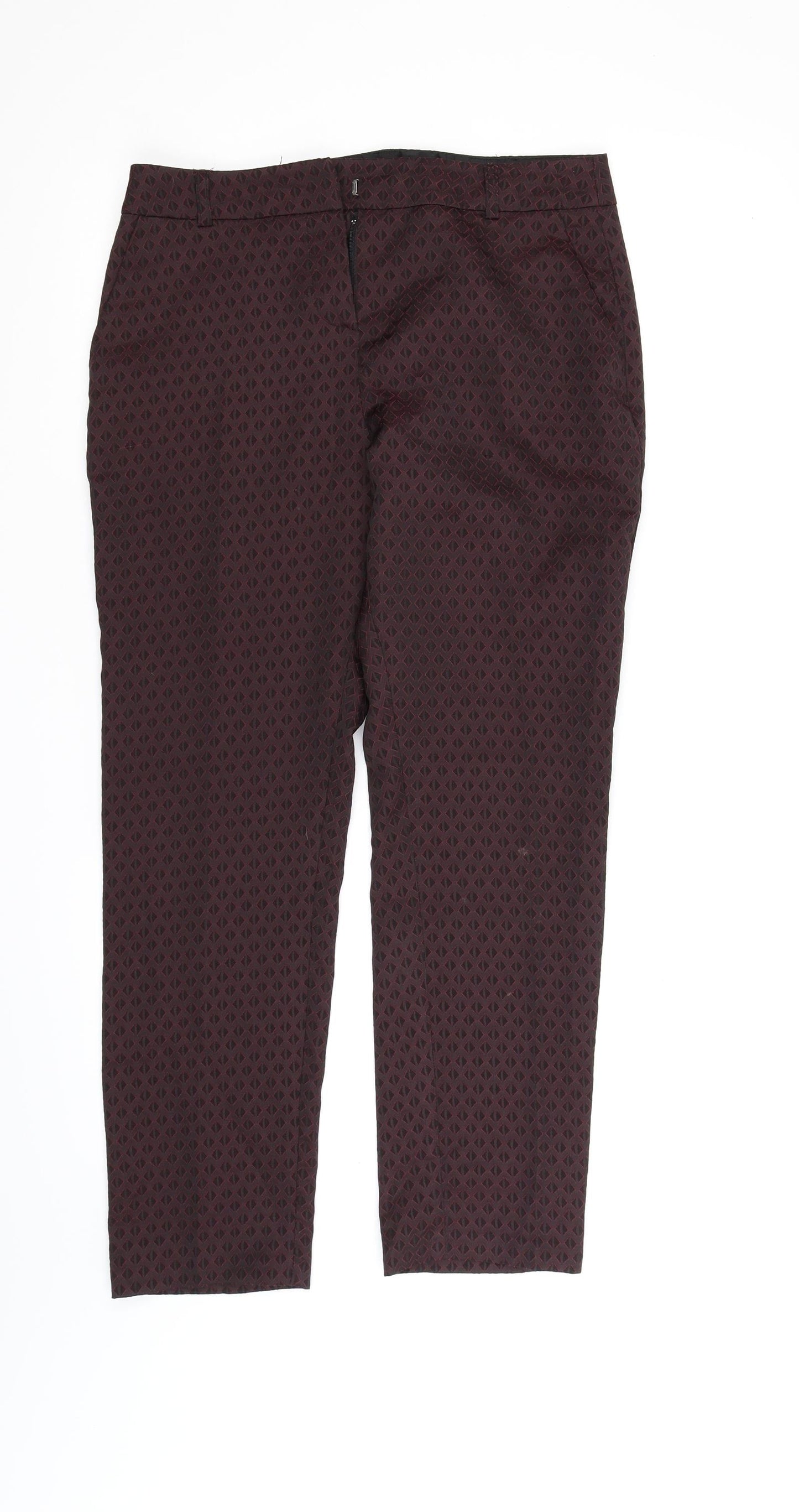 Miss Selfridge Womens Red Polka Dot  Trousers  Size 10 L26 in