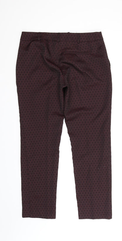 Miss Selfridge Womens Red Polka Dot  Trousers  Size 10 L26 in
