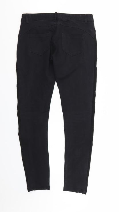 Womens UK Size L Preworn Regular Fit  Black Trousers