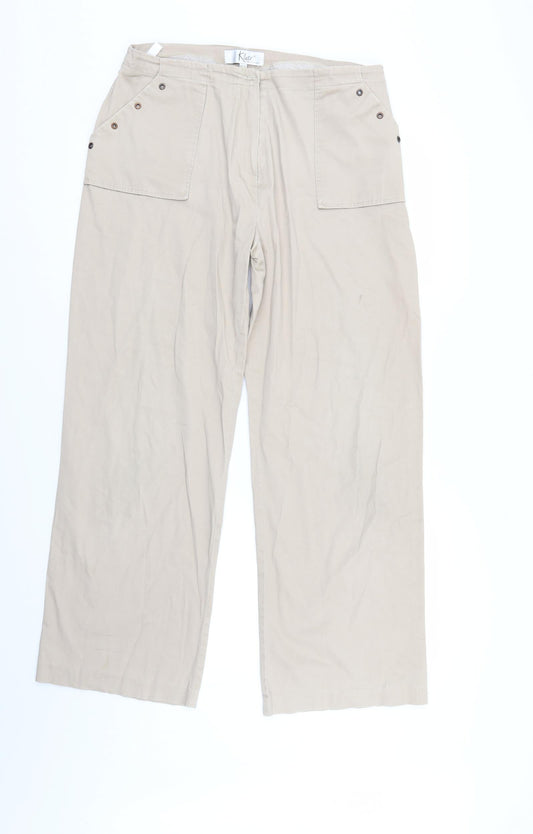 Klass Womens Beige   Trousers  Size 16 L28 in