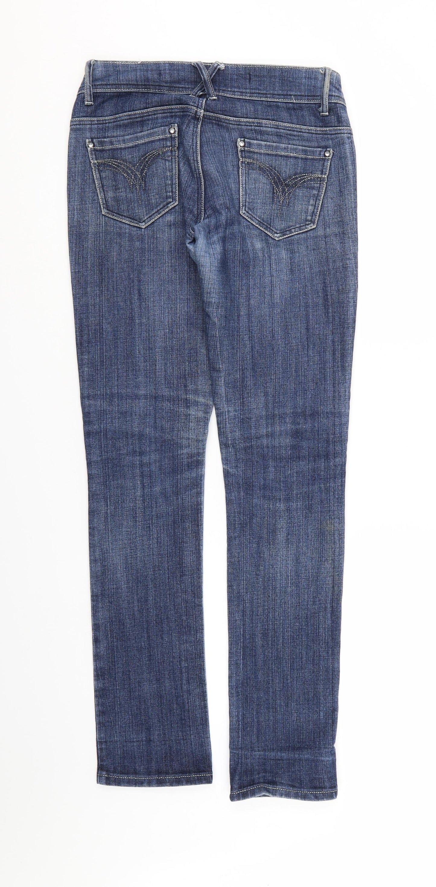 Quiz Womens Blue  Denim Straight Jeans Size 8 L31 in