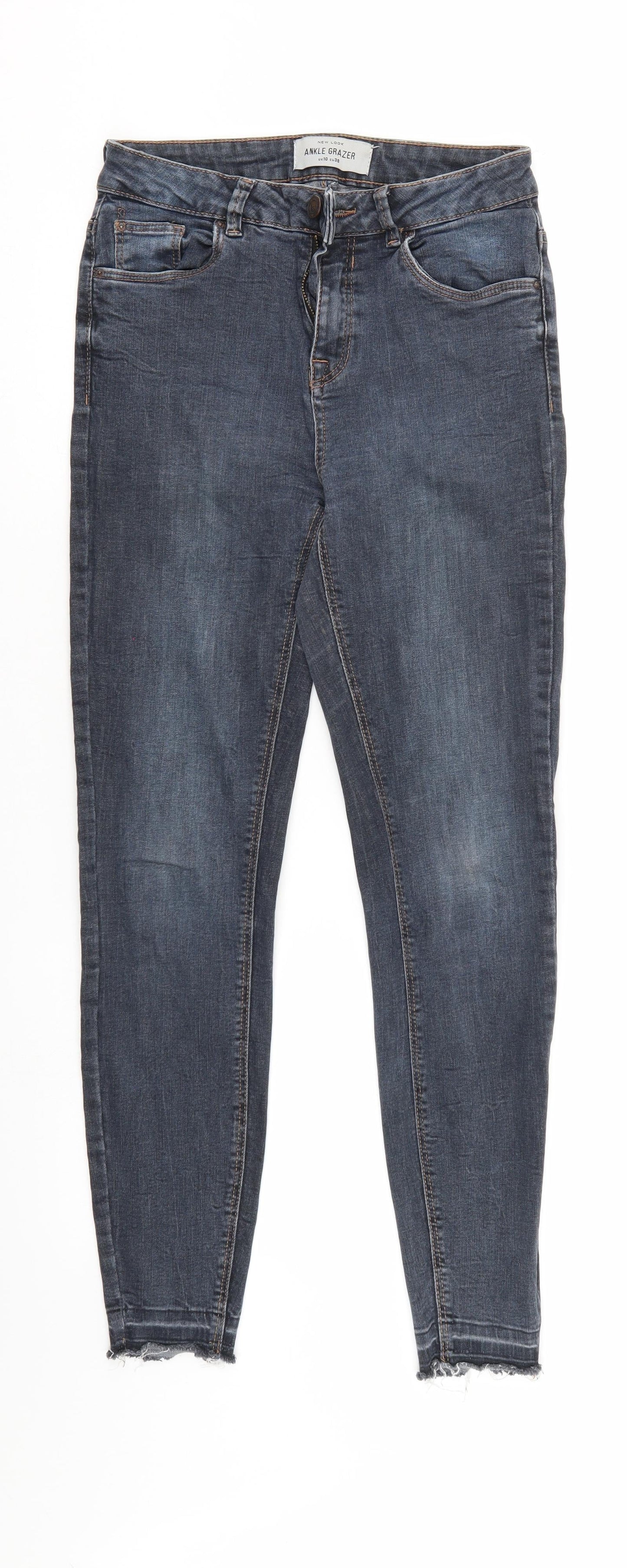 New Look Womens Blue  Denim Tapered Jeans Size 10 L27 in