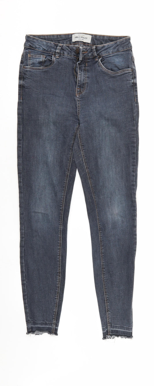 New Look Womens Blue  Denim Tapered Jeans Size 10 L27 in