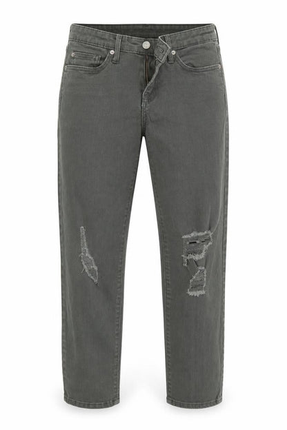 Front view of Gap women’s green denim straight jeans, size UK 8, 27-inch leg