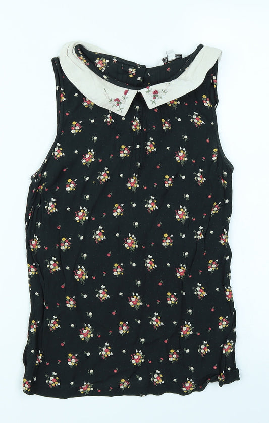 Womens UK Size 8 New Look Black Basic Blouse