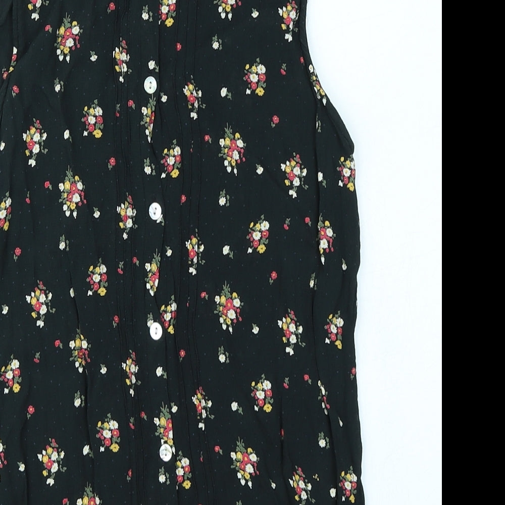 Womens UK Size 8 New Look Black Basic Blouse