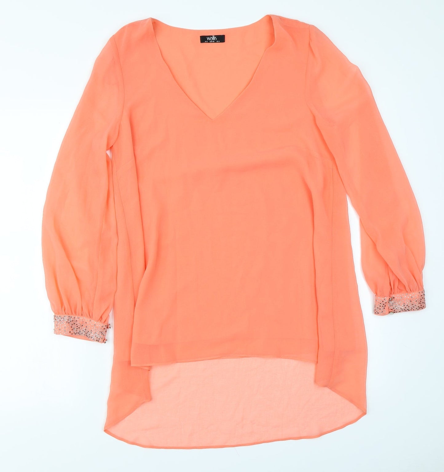 Womens UK Size 8 Wallis Orange Basic Blouse