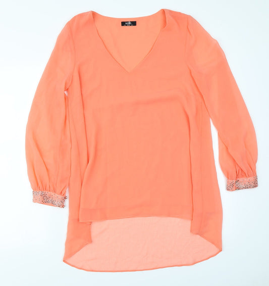 Womens UK Size 8 Wallis Orange Basic Blouse