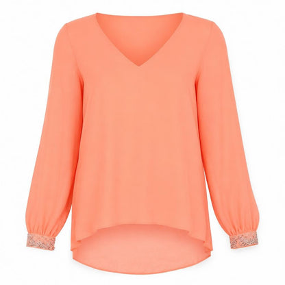 Womens UK Size 8 Wallis Orange Basic Blouse