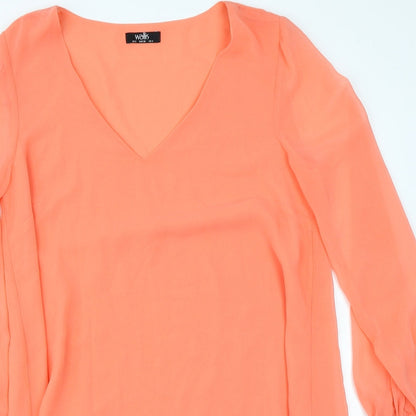 Womens UK Size 8 Wallis Orange Basic Blouse