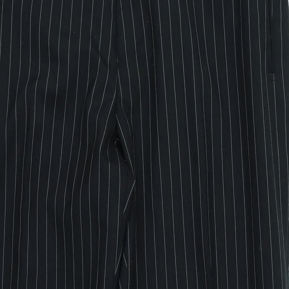 Preworn Mens Black Striped  Capri Trousers Size 38 in L26 in
