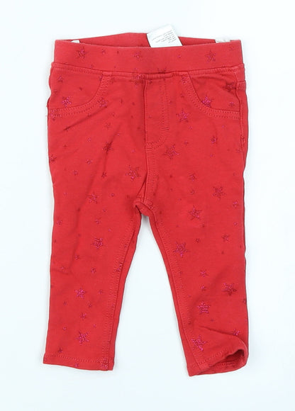 H&M Girls Red Spotted  Jogger Jeans Size 3-6 Months