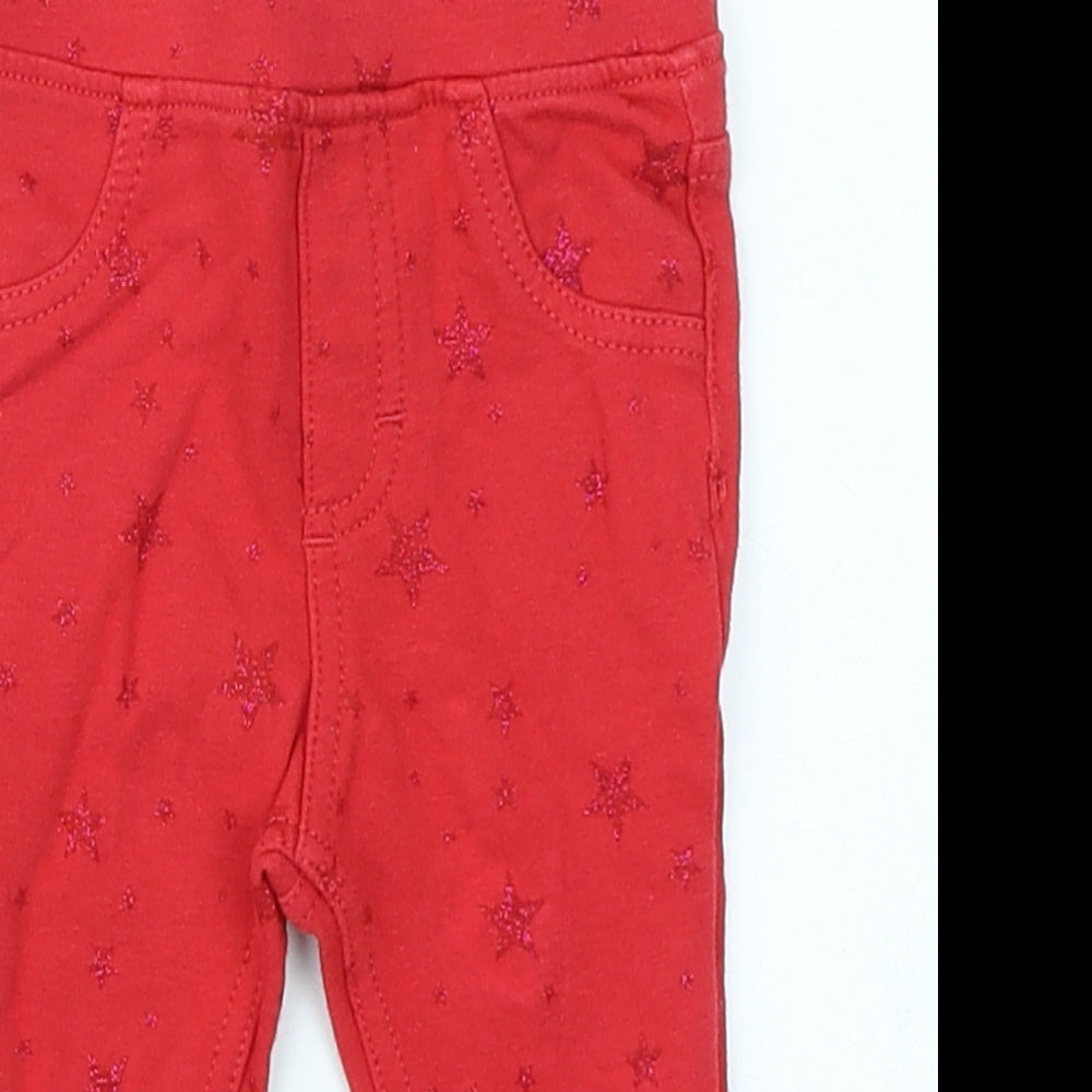 H&M Girls Red Spotted  Jogger Jeans Size 3-6 Months