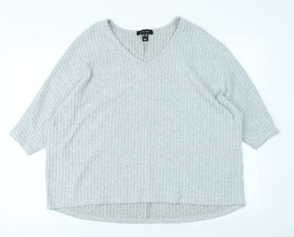 New Look Womens Grey   Pullover Jumper Size S  - oversized