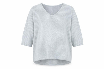 Front view of New Look women’s grey jumper, size S, - oversized