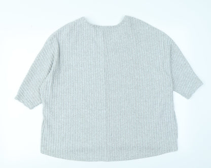 New Look Womens Grey   Pullover Jumper Size S  - oversized