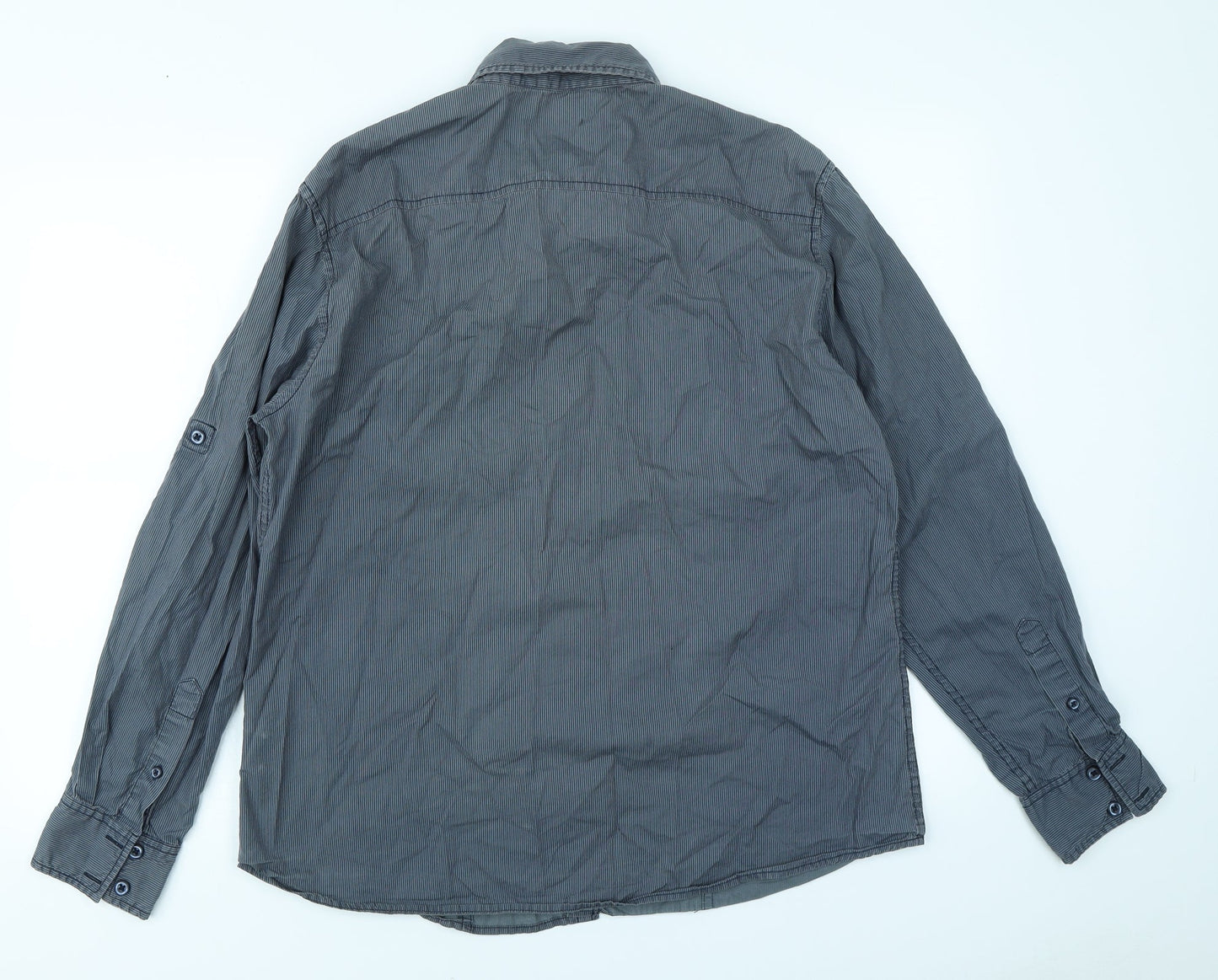 Mens UK Size L Denim Seventy3 Blue  Button-Up Long Sleeve Casual Shirt