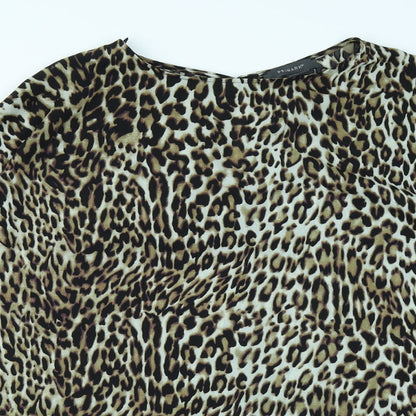 Primark Womens Brown Animal Print  Basic Blouse Size 18