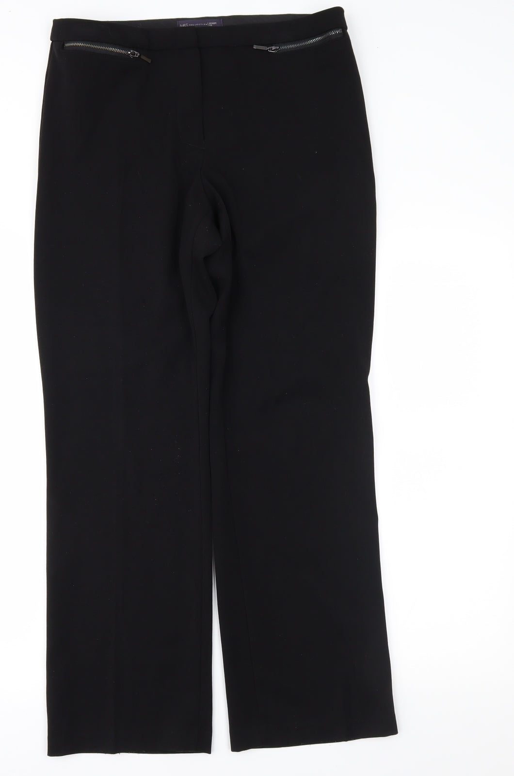 Womens UK Size 12 Marks and Spencer Regular Fit  Black Trousers