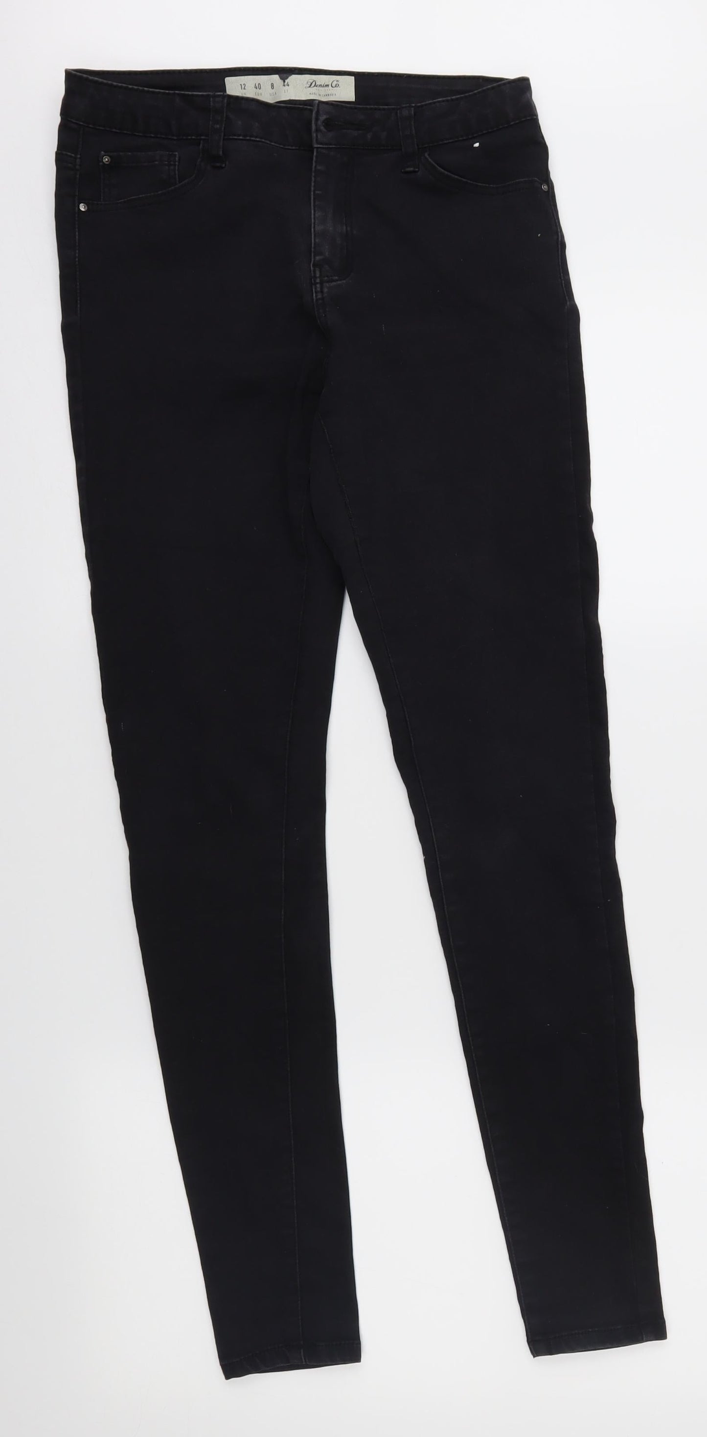 Denim & Co. Womens Black  Denim Skinny Jeans Size 12 L30 in