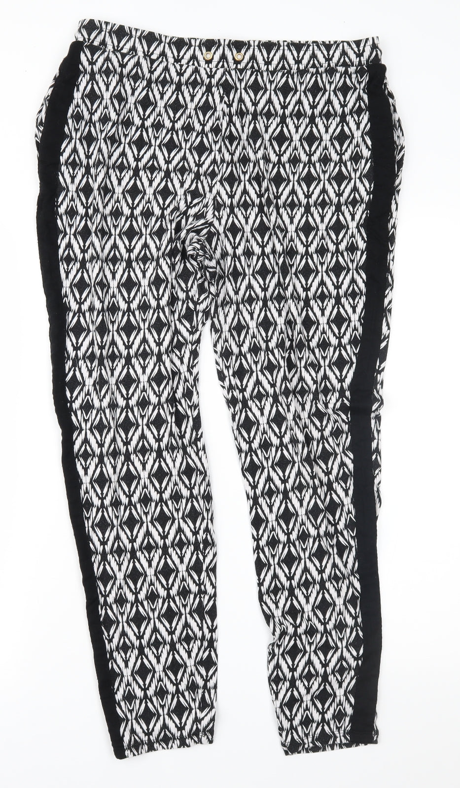 Womens UK Size 12 F&F Regular Fit Harem Black Trousers