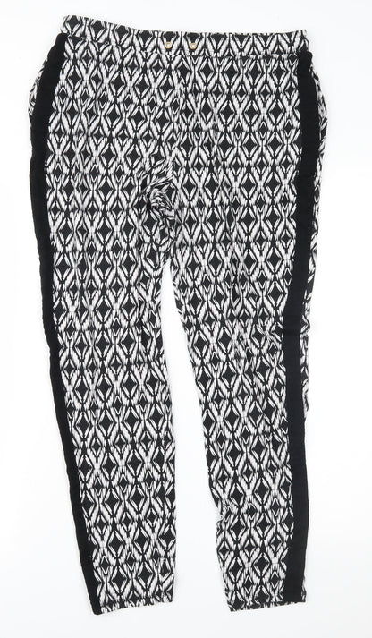 Womens UK Size 12 F&F Regular Fit Harem Black Trousers