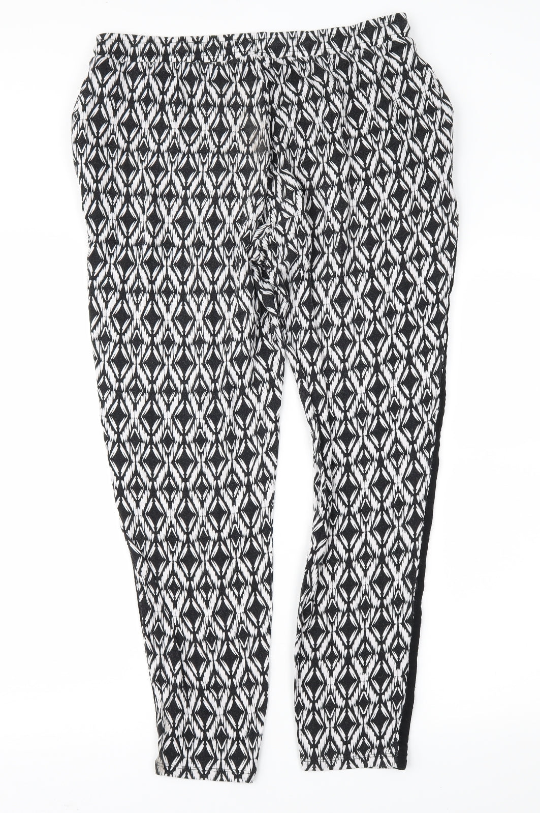 Womens UK Size 12 F&F Regular Fit Harem Black Trousers