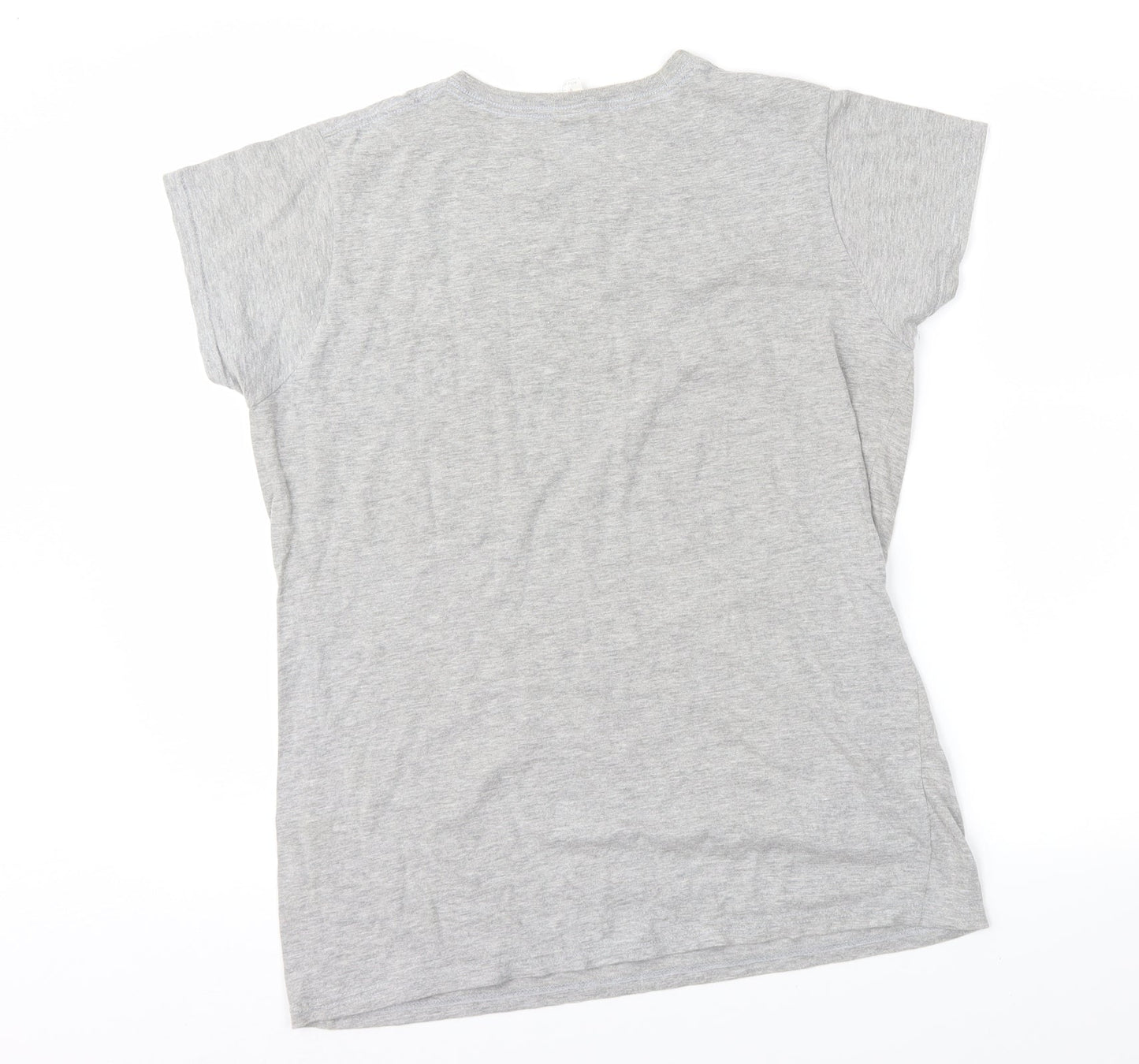 Womens UK Size L Gildan Grey Basic T-Shirt