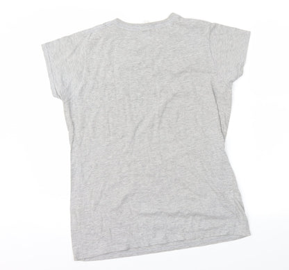 Womens UK Size L Gildan Grey Basic T-Shirt