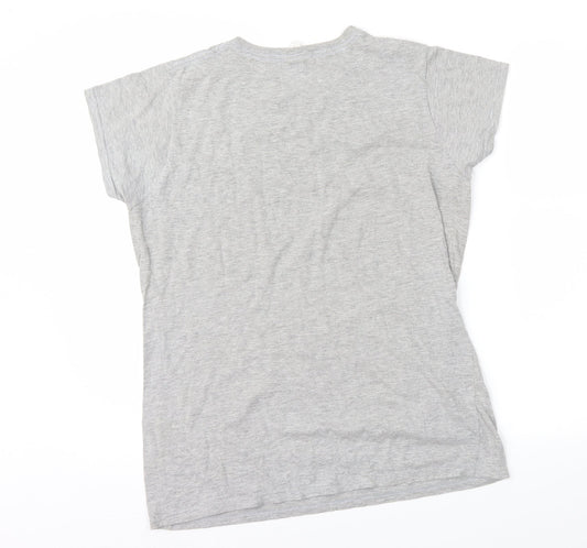 Womens UK Size L Gildan Grey Basic T-Shirt