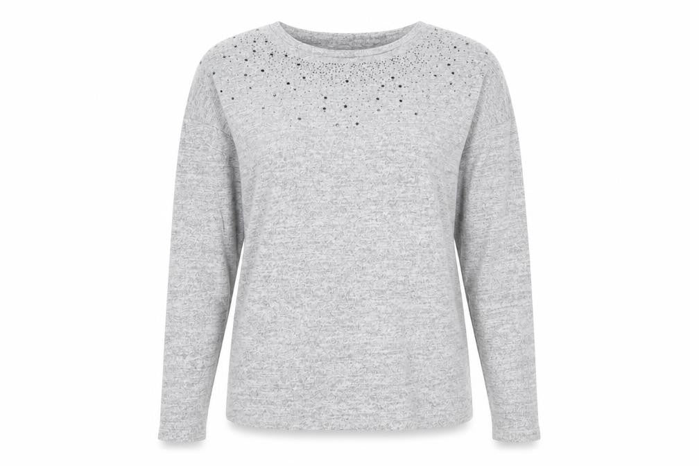 Front view of Tu women’s grey jumper, size UK 8