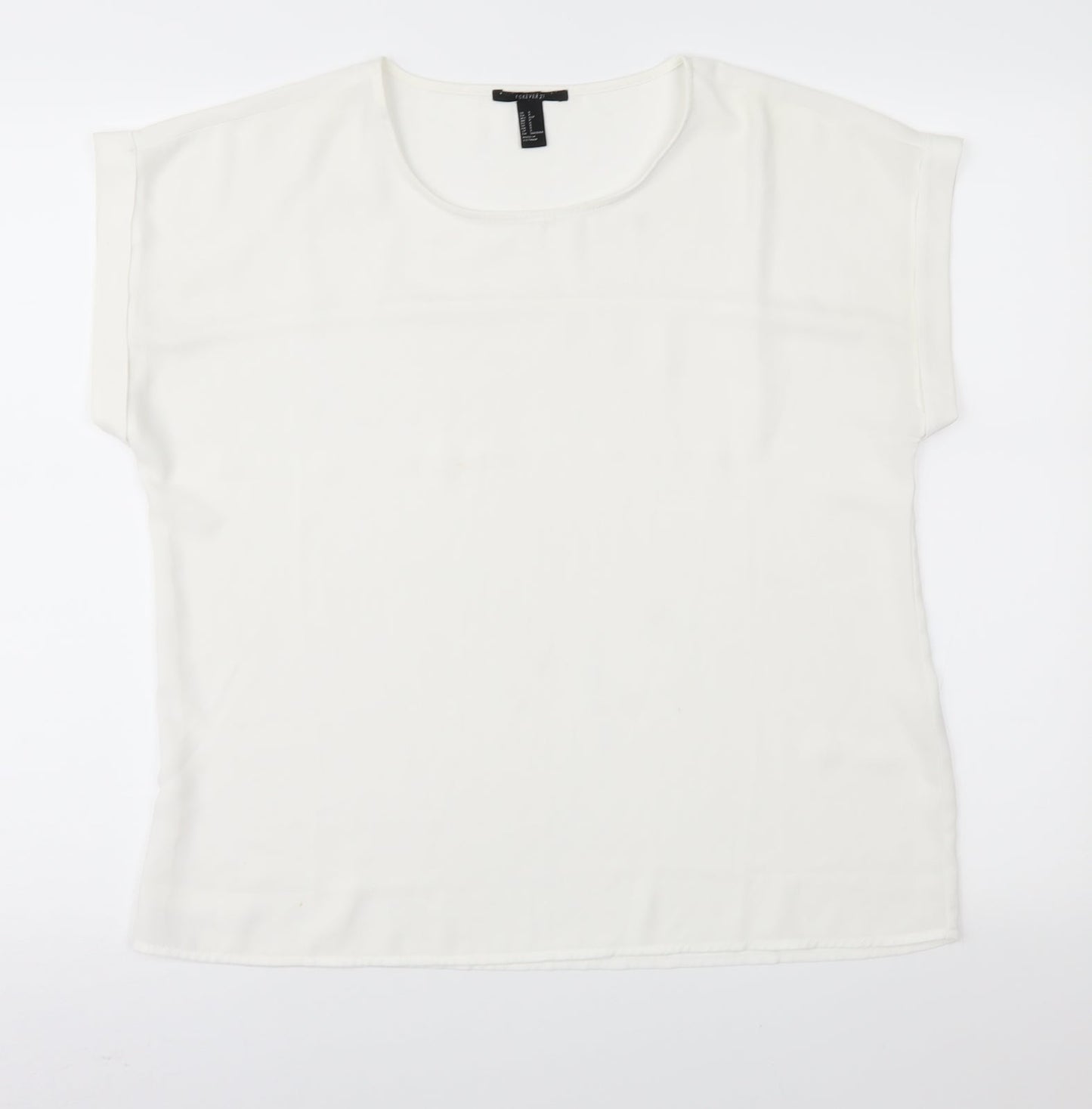 FOREVER 21 Womens White   Basic Blouse Size S