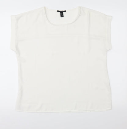 FOREVER 21 Womens White   Basic Blouse Size S