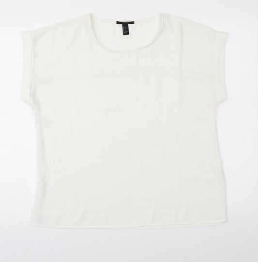 FOREVER 21 Womens White   Basic Blouse Size S