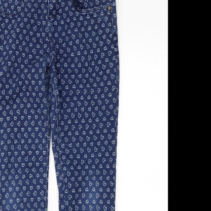 Denim & Co. Girls Blue Geometric Denim Skinny Jeans Size 12 Years