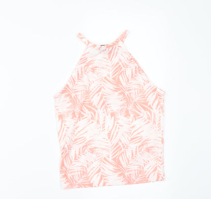 Primark Womens White Floral  Basic T-Shirt Size 4