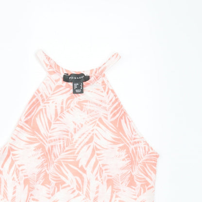 Primark Womens White Floral  Basic T-Shirt Size 4