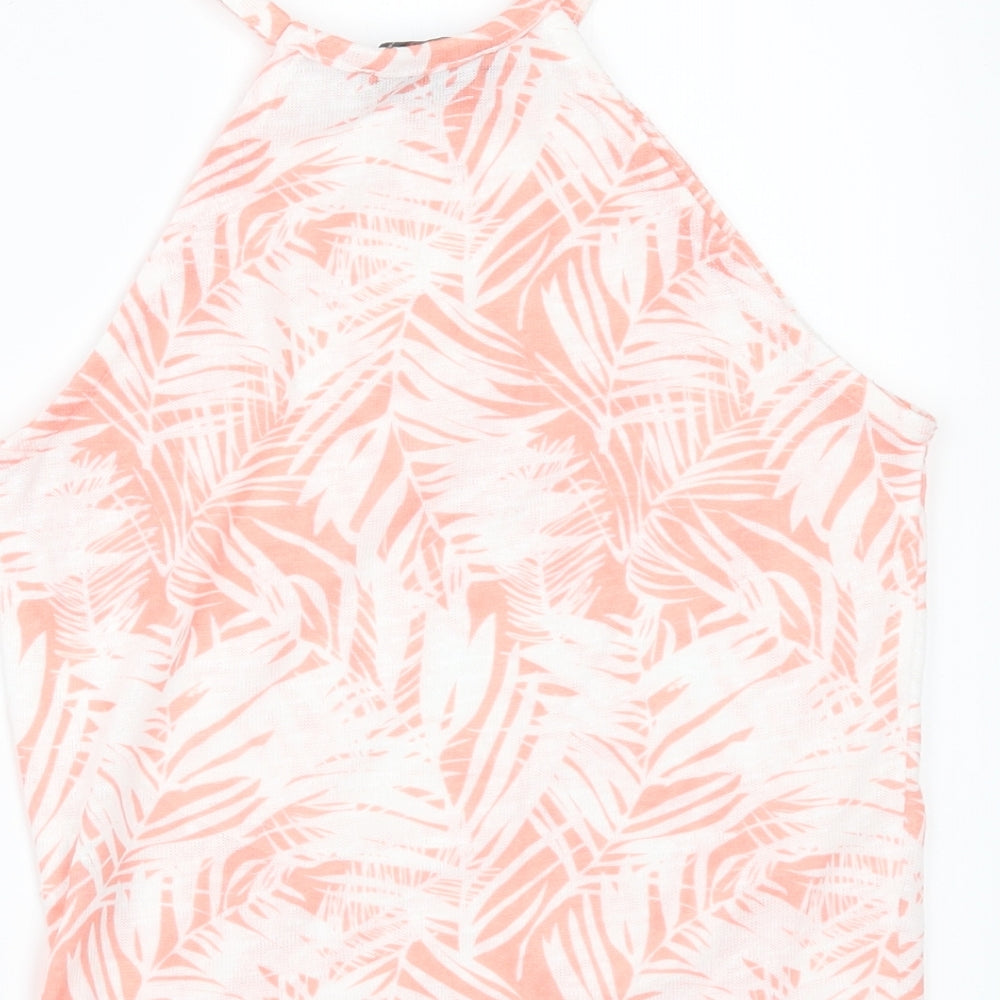 Primark Womens White Floral  Basic T-Shirt Size 4